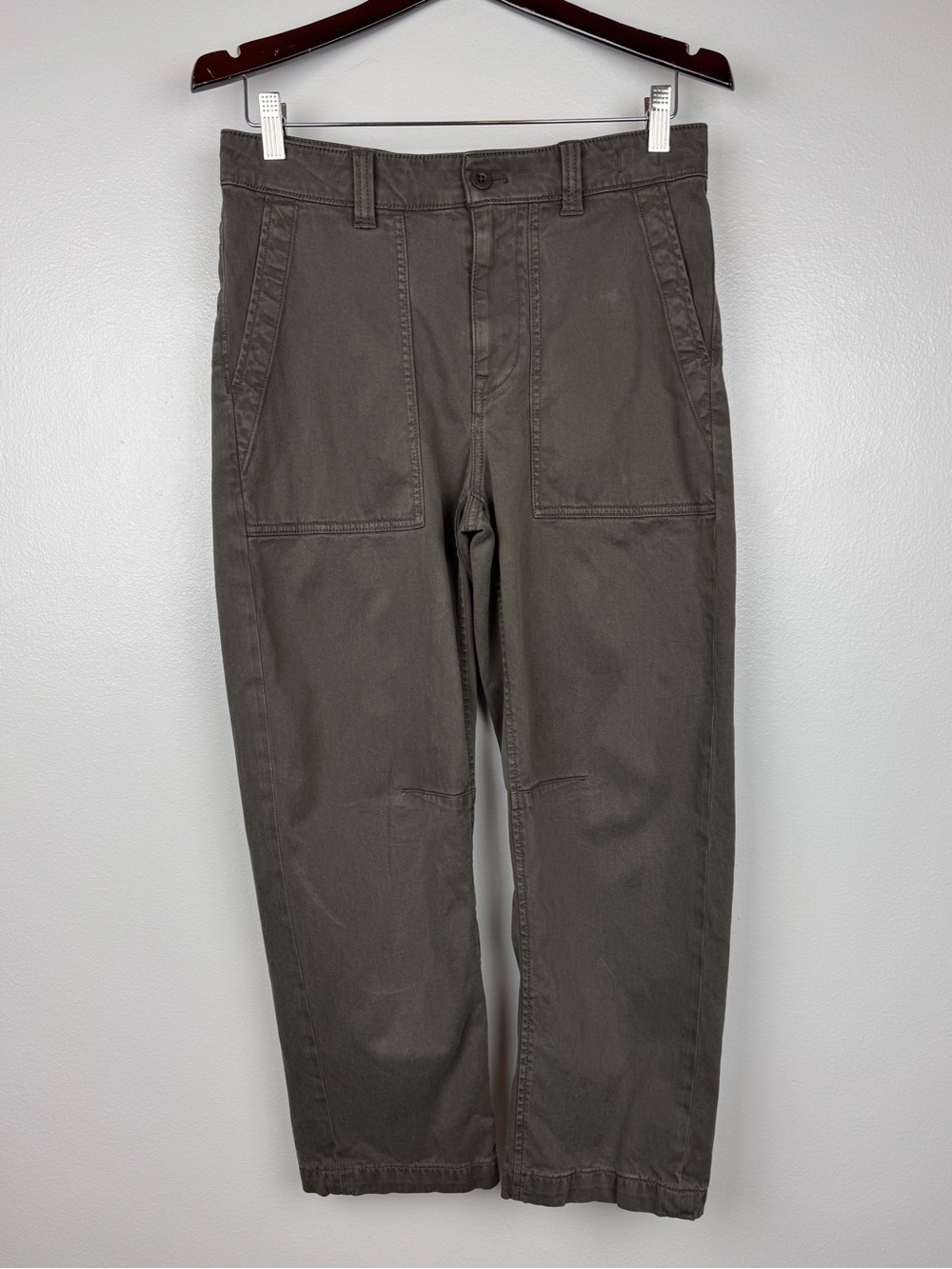 Madewell Darted Barrel Leg High Rise Cotton Blend Pants Brown Size 26 - Picture 4 of 10